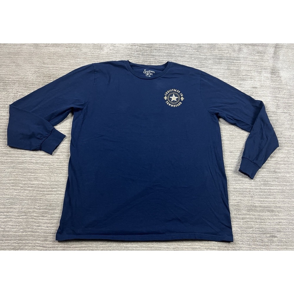 Southern Yall Christmas Tennessee Shirt Women XL Blue Long Sleeve Casual